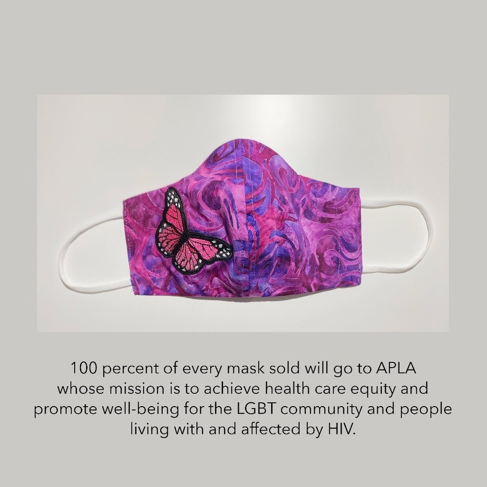 Face Mask (Reversible) Purple Hawaiian Butterfly